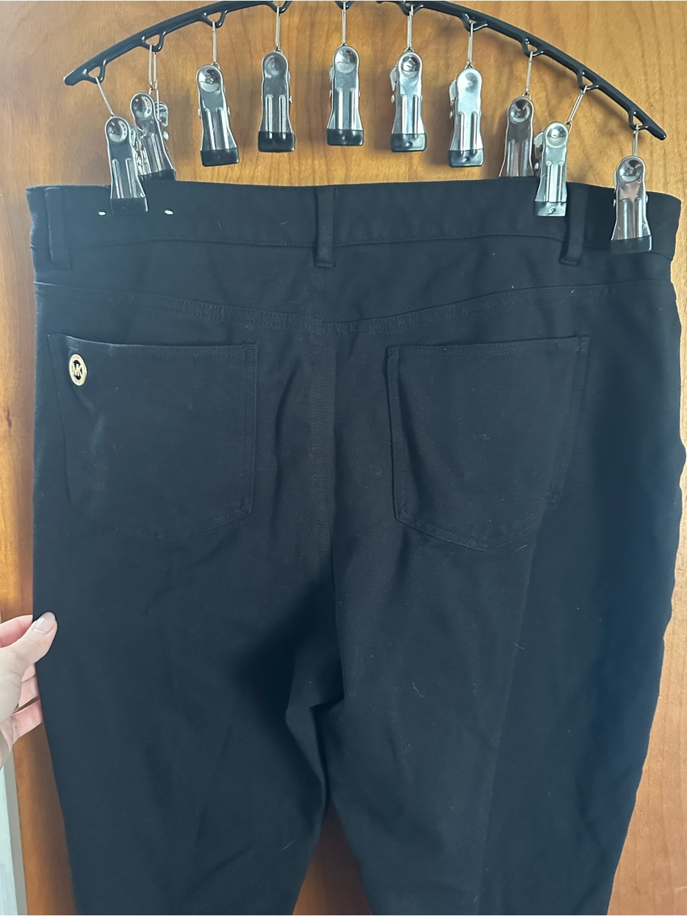 Michael Kors Black Pants with Gold Logo Button - Picture 2 of 8